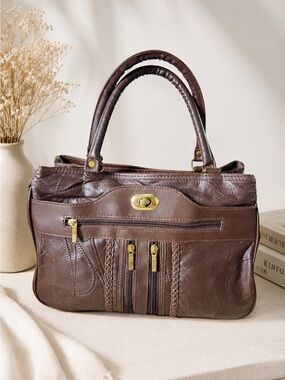 Bags | Coach Soho Mia Tobacco Brown Braided Handle Bag | Poshmark
